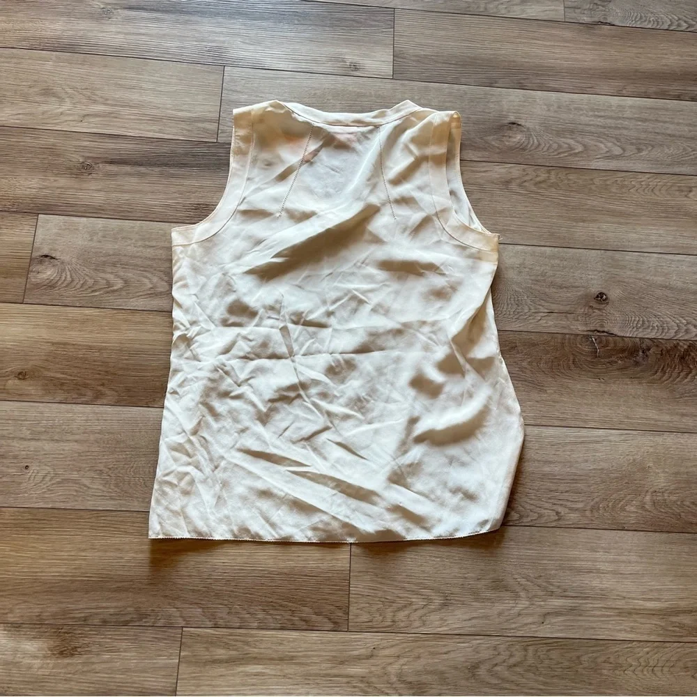 NWT Tory Burch Size 14 Jasmine Shell Tank Silk Ivory Cream Tapioca Sleeveless